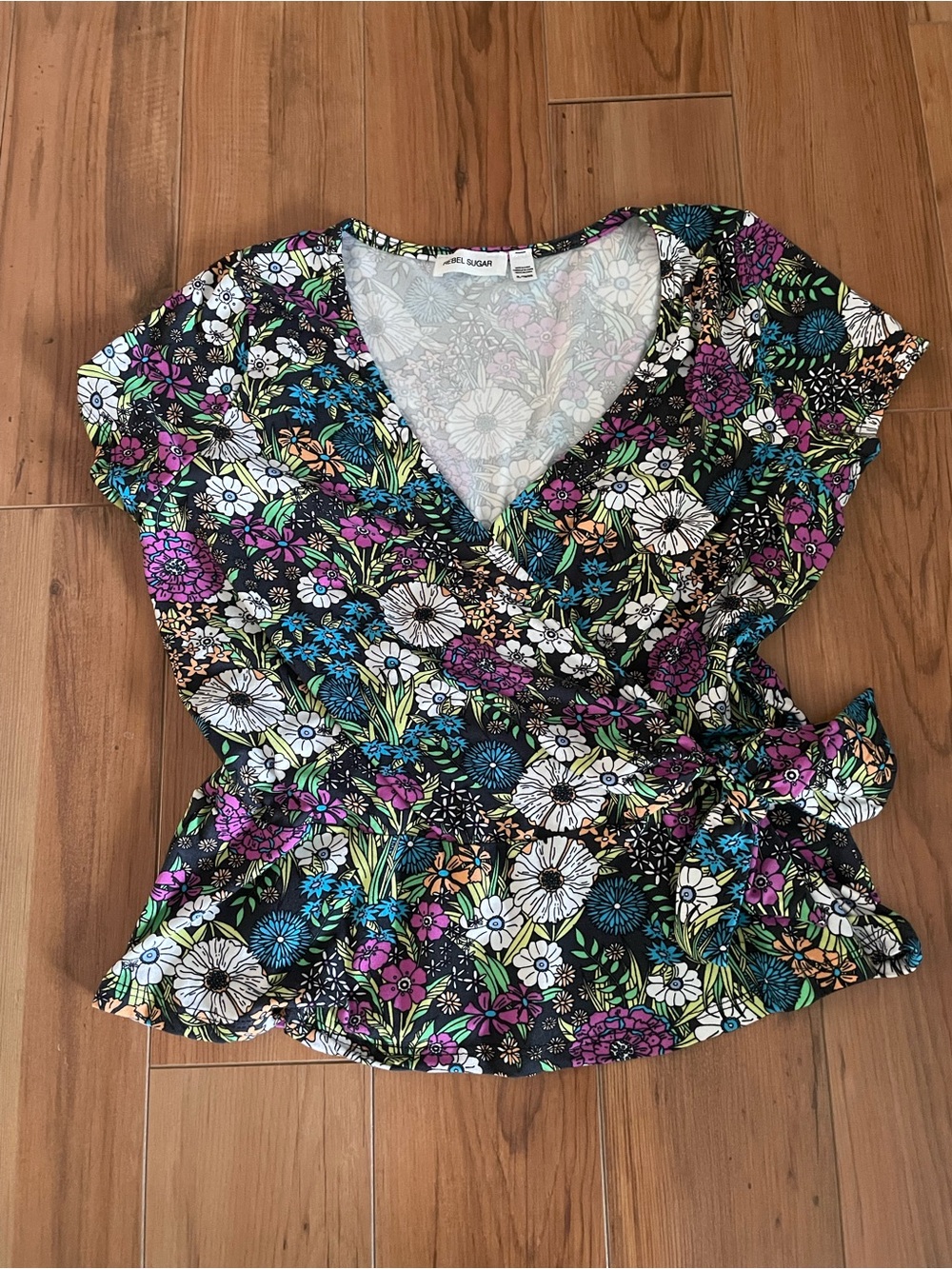 Rebel sugar faux wrap top